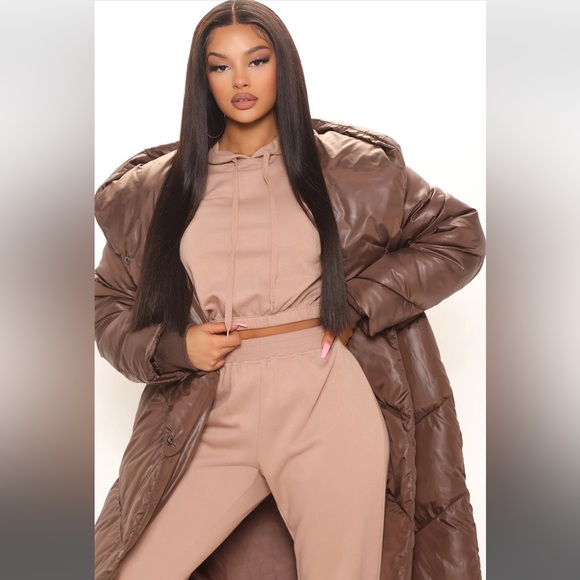 What You Need Puffer Trench // Chocolate - Picture 4 of 6